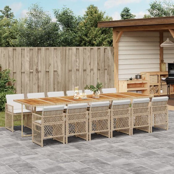 vidaXL 5-tlg. Garten-Essgruppe mit Kissen Schwarz Poly Rattan