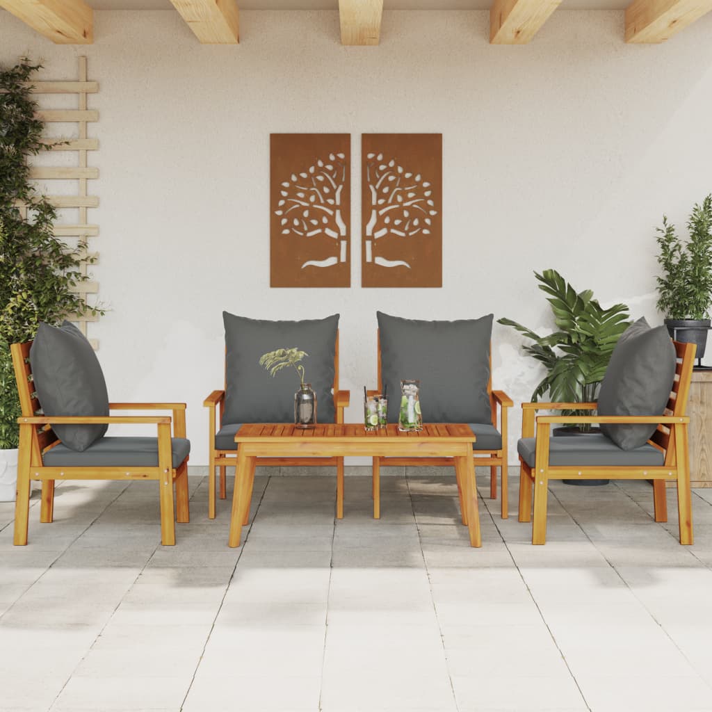 vidaXL 4-tlg. Garten-Lounge-Set Massivholz Akazie