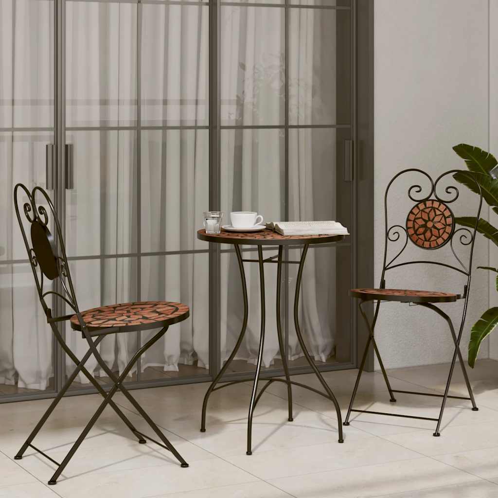 vidaXL 3-tlg. Bistro-Set Keramik Terrakotta