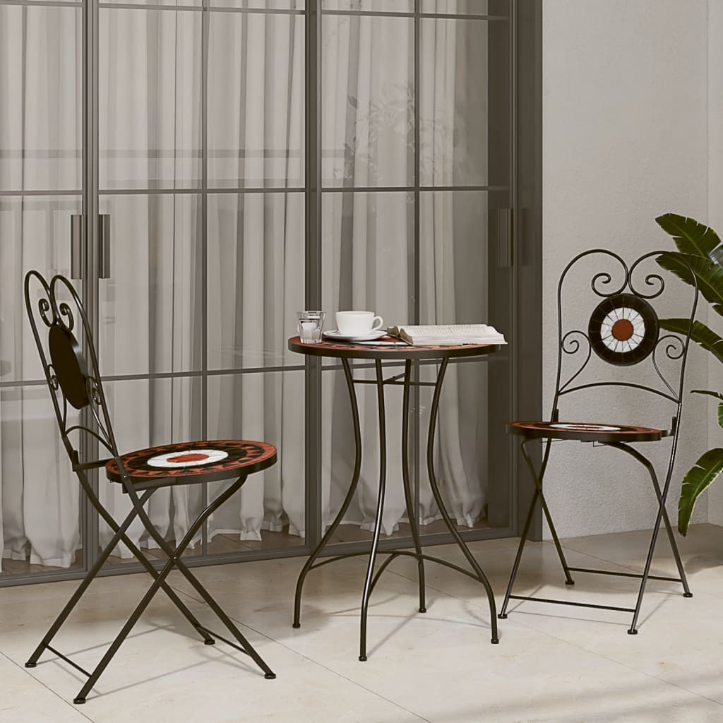 vidaXL 3-tlg. Bistro-Set Keramik Terrakotta