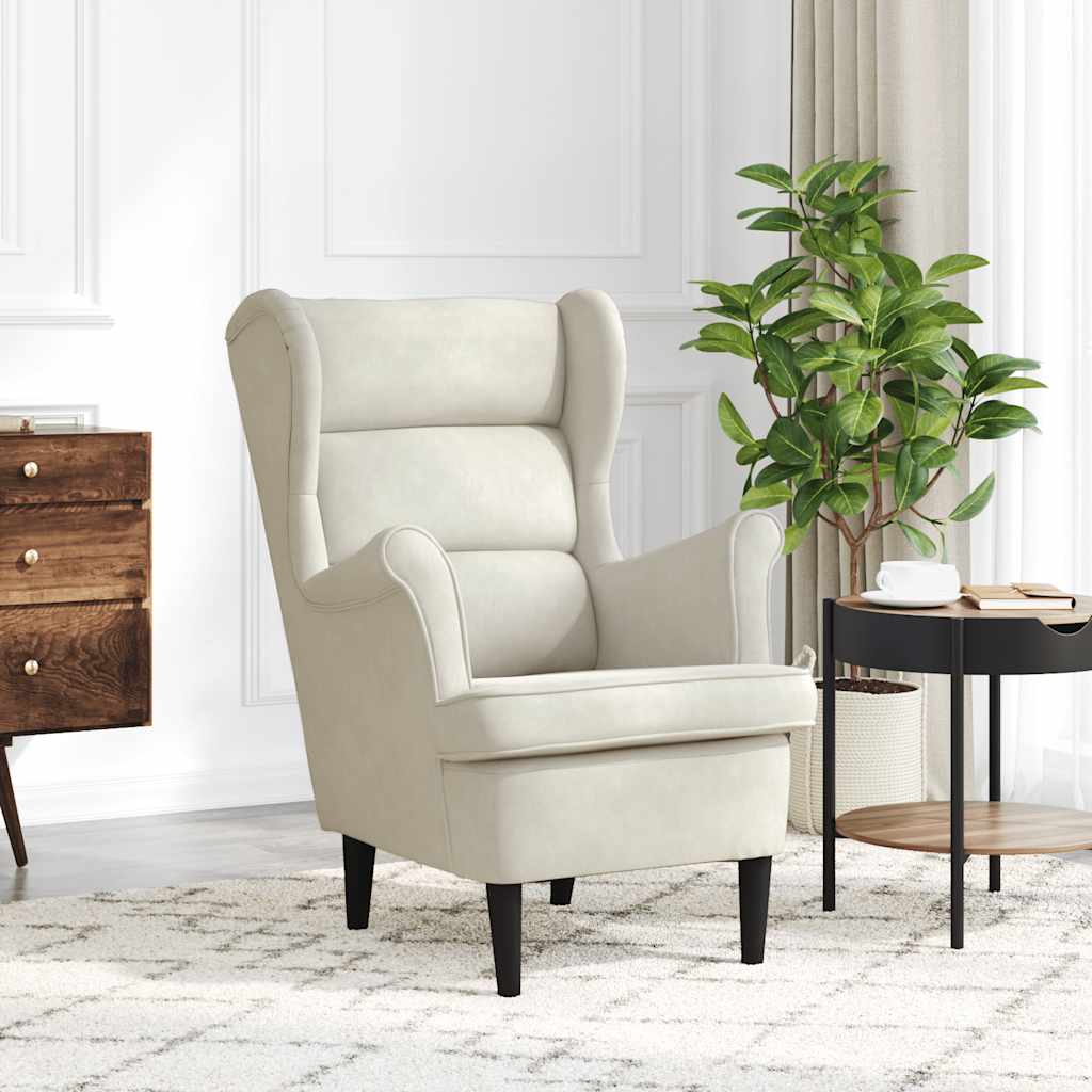 vidaXL Ohrensessel mit Hocker Blau Samt