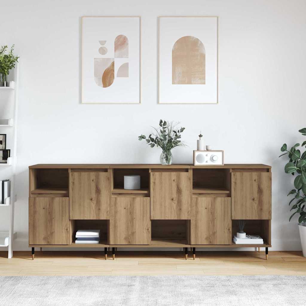 vidaXL Sideboards 2 Stk. Sonoma-Eiche Holzwerkstoff