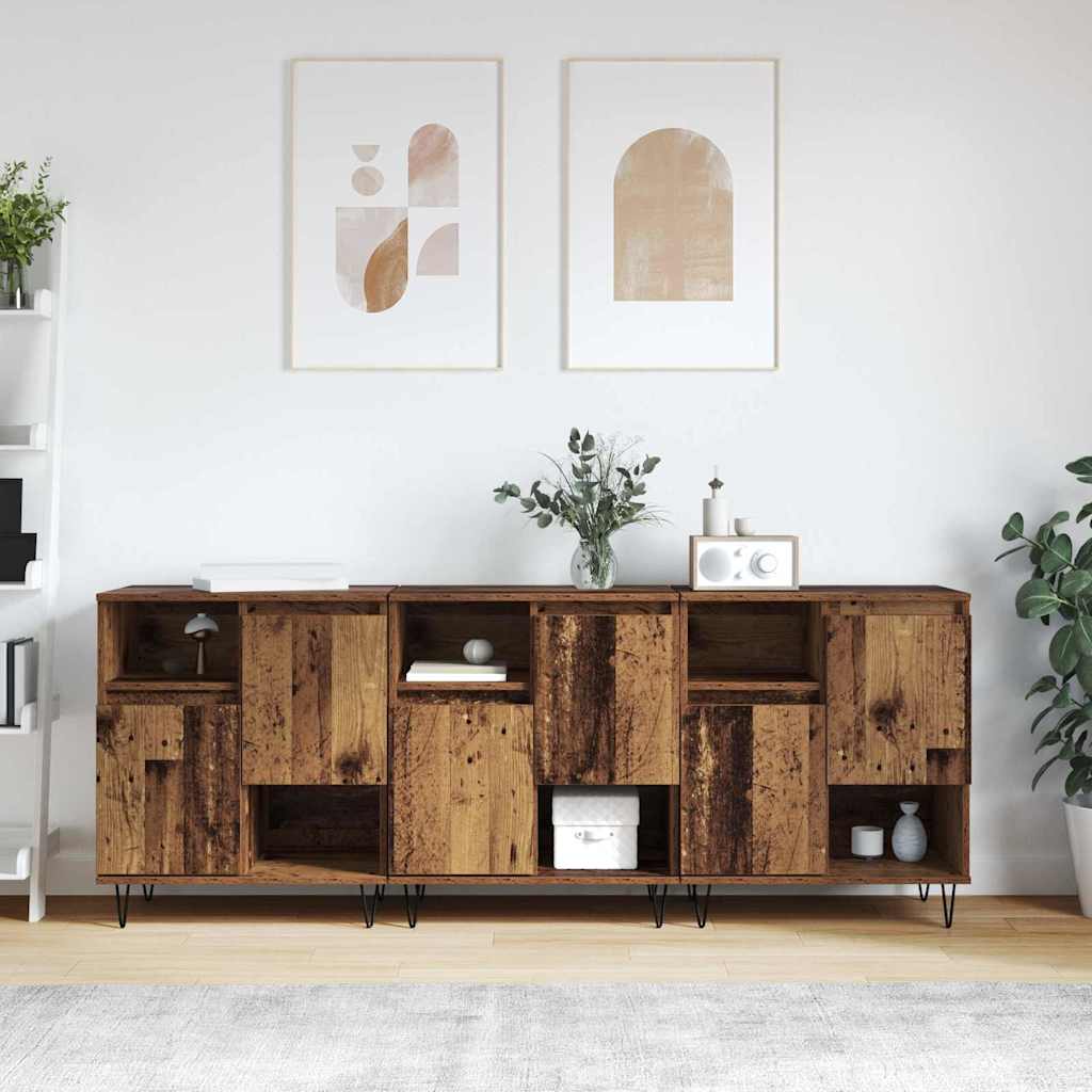 vidaXL Sideboards 2 Stk. Weiß Holzwerkstoff