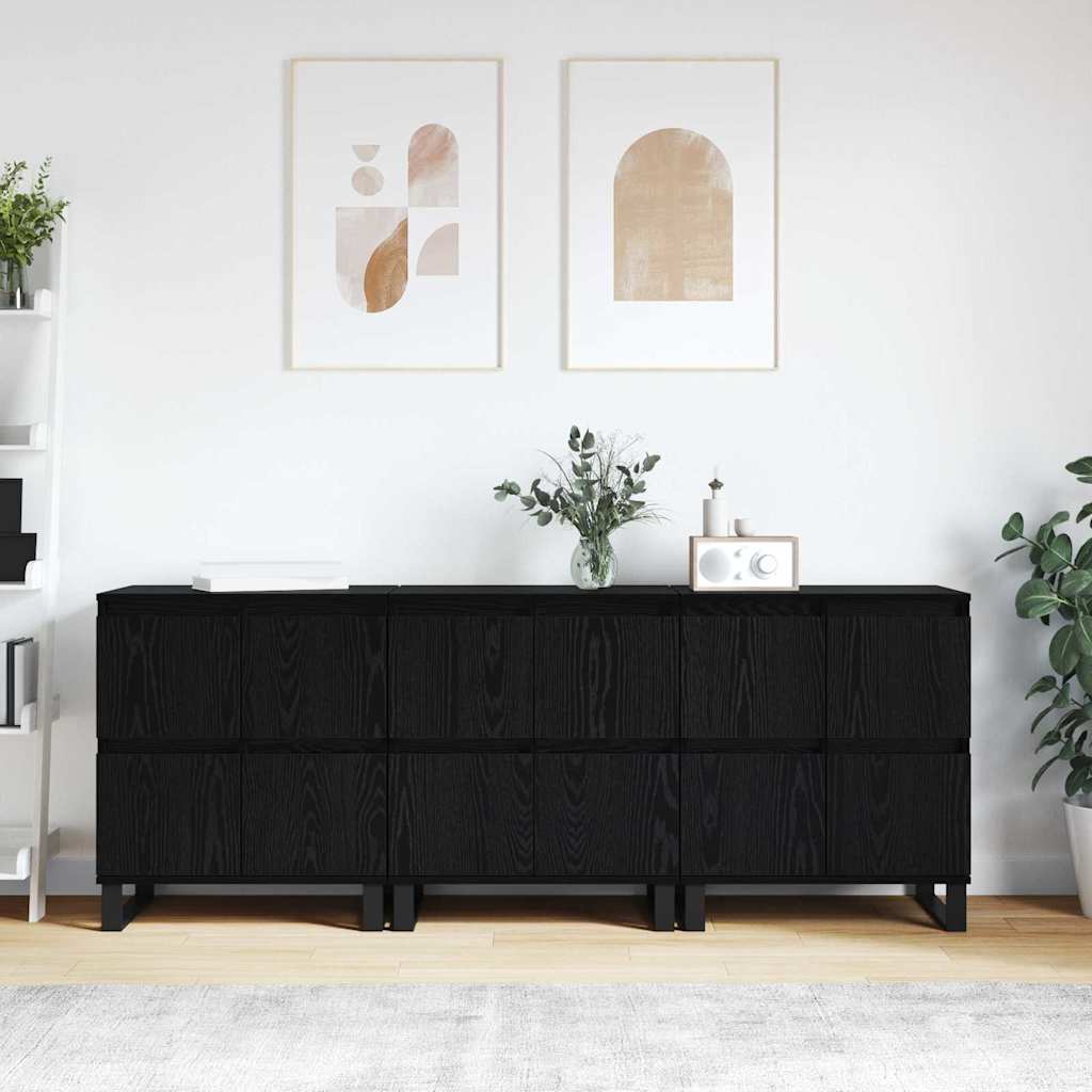vidaXL Sideboards 2 Stk. Weiß Holzwerkstoff