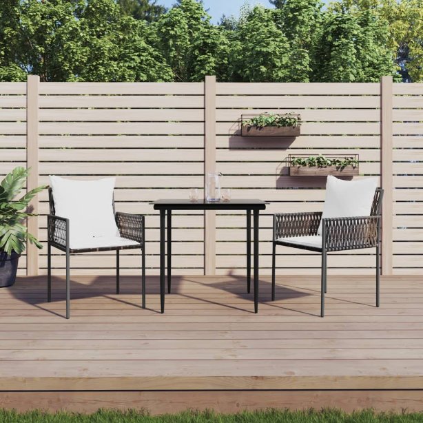 vidaXL Gartenstühle mit Kissen 4 Stk. Braun 54x61x83 cm Poly Rattan