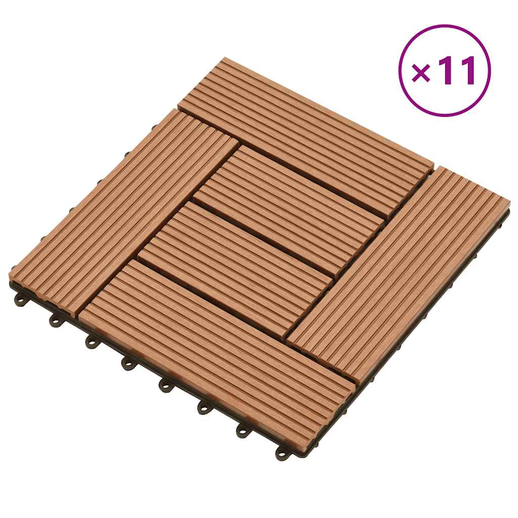 vidaXL 22 Stk. Terrassenfliesen 30 x 30 cm 2 qm WPC Braun