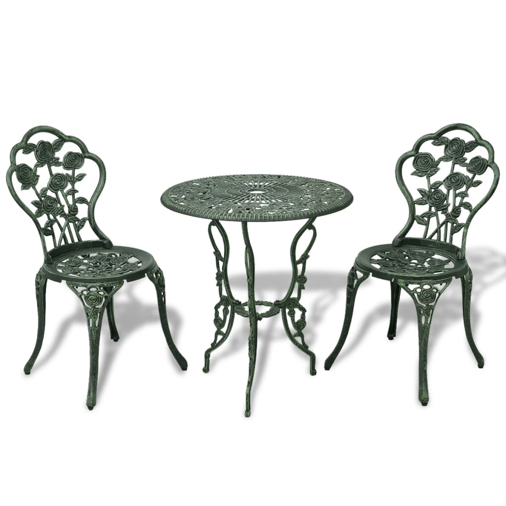 vidaXL 3-tlg. Bistro-Set Aluminiumguss Schwarz