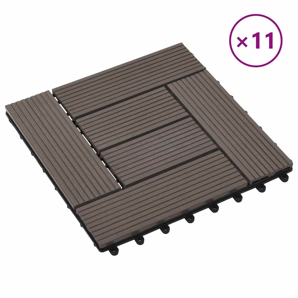 vidaXL 22 Stk. Terrassenfliesen 30 x 30 cm 2 qm WPC Braun