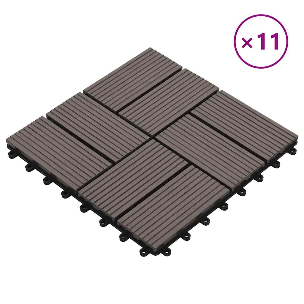 vidaXL 22 Stk. Terrassenfliesen 30 x 30 cm 2 qm WPC Braun