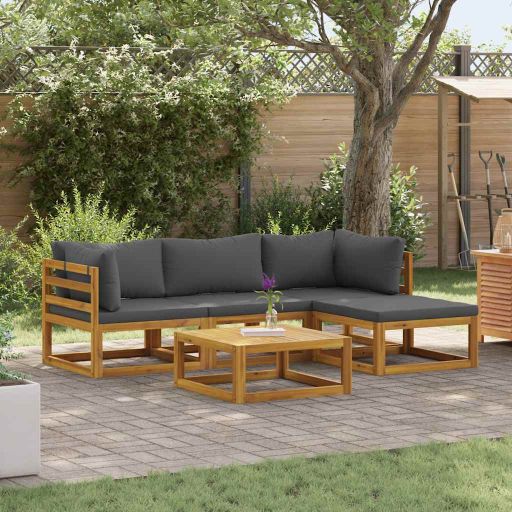 vidaXL 4-tlg. Garten-Lounge-Set mit Auflagen Massivholz Akazie