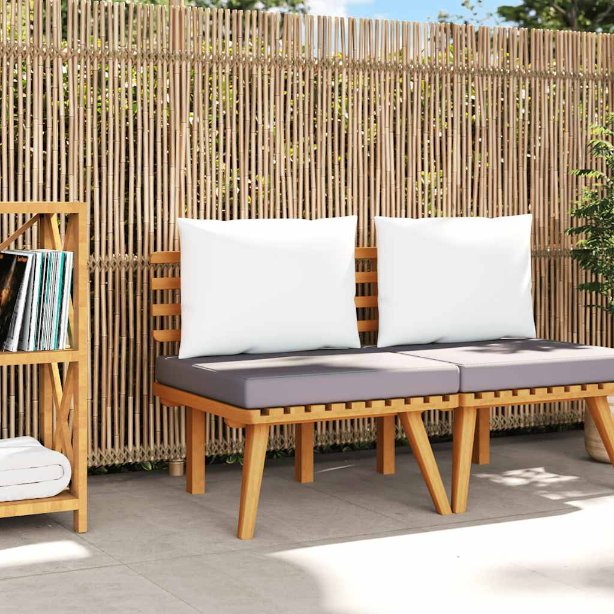 vidaXL 2-Sitzer-Gartensofa mit Kissen Massivholz Akazie