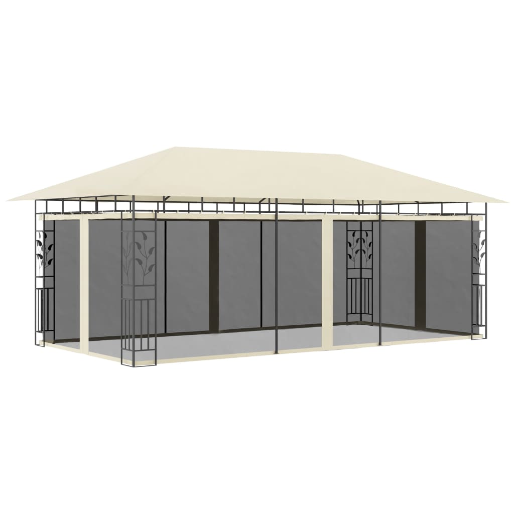 vidaXL Pavillon mit Moskitonetz 3x3x2,73 m Taupe 180 g/m²