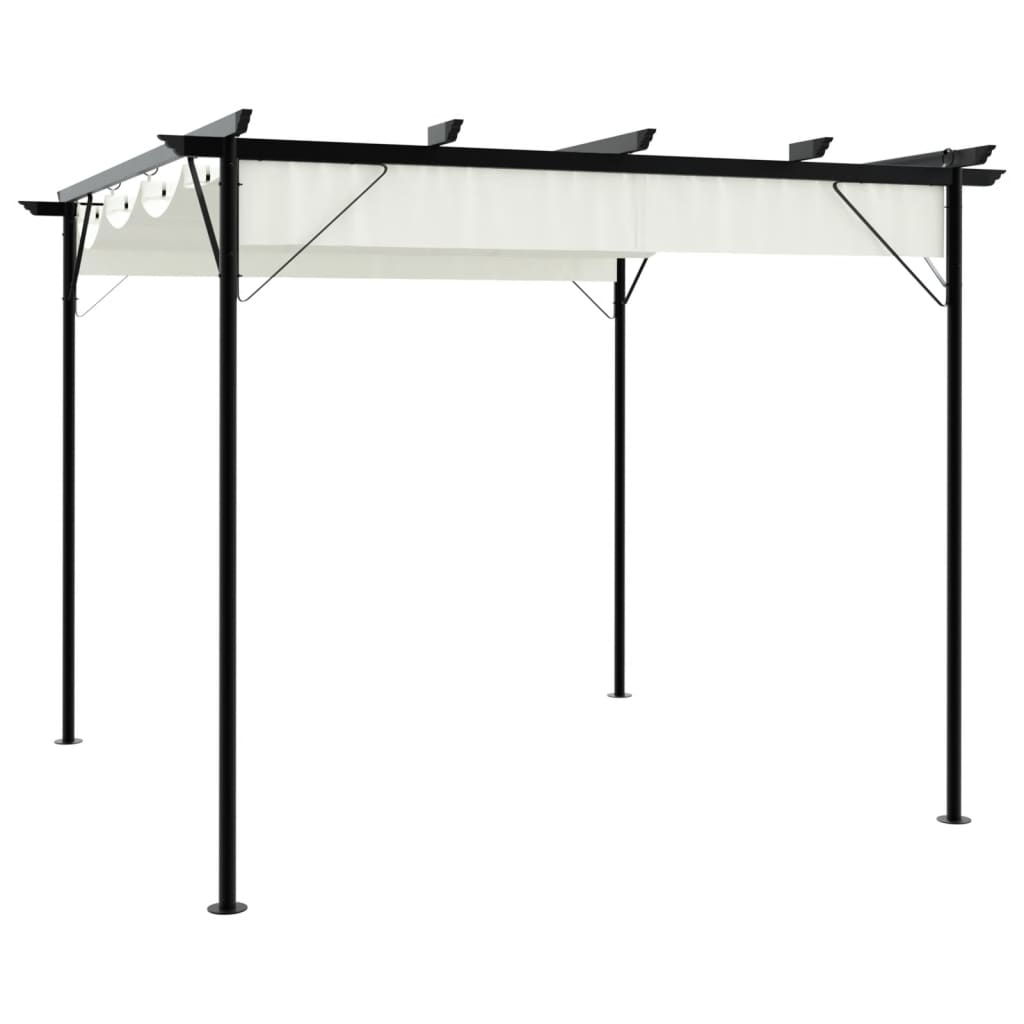 vidaXL Pergola mit Ausziehbarem Dach Anthrazit 3x3 m Stahl 180 g/m²