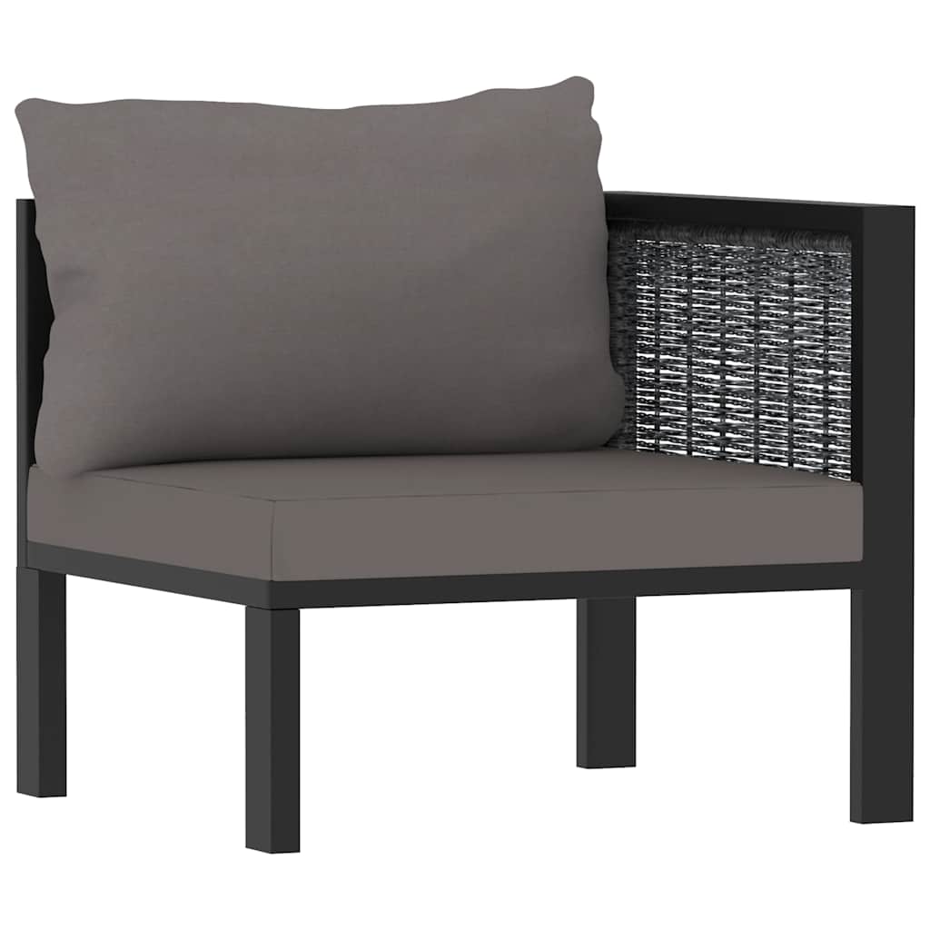 vidaXL Sofa-Eckelement mit Rechter Armlehne Poly Rattan Anthrazit