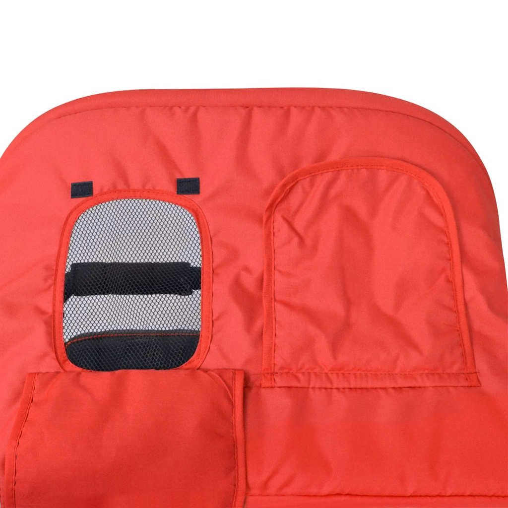 vidaXL Zwillingskinderwagen Stahl Rot und Schwarz