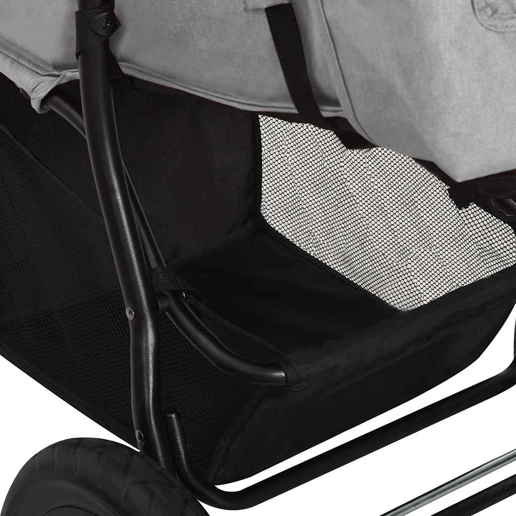vidaXL Kinderwagen Hellgrau Stahl