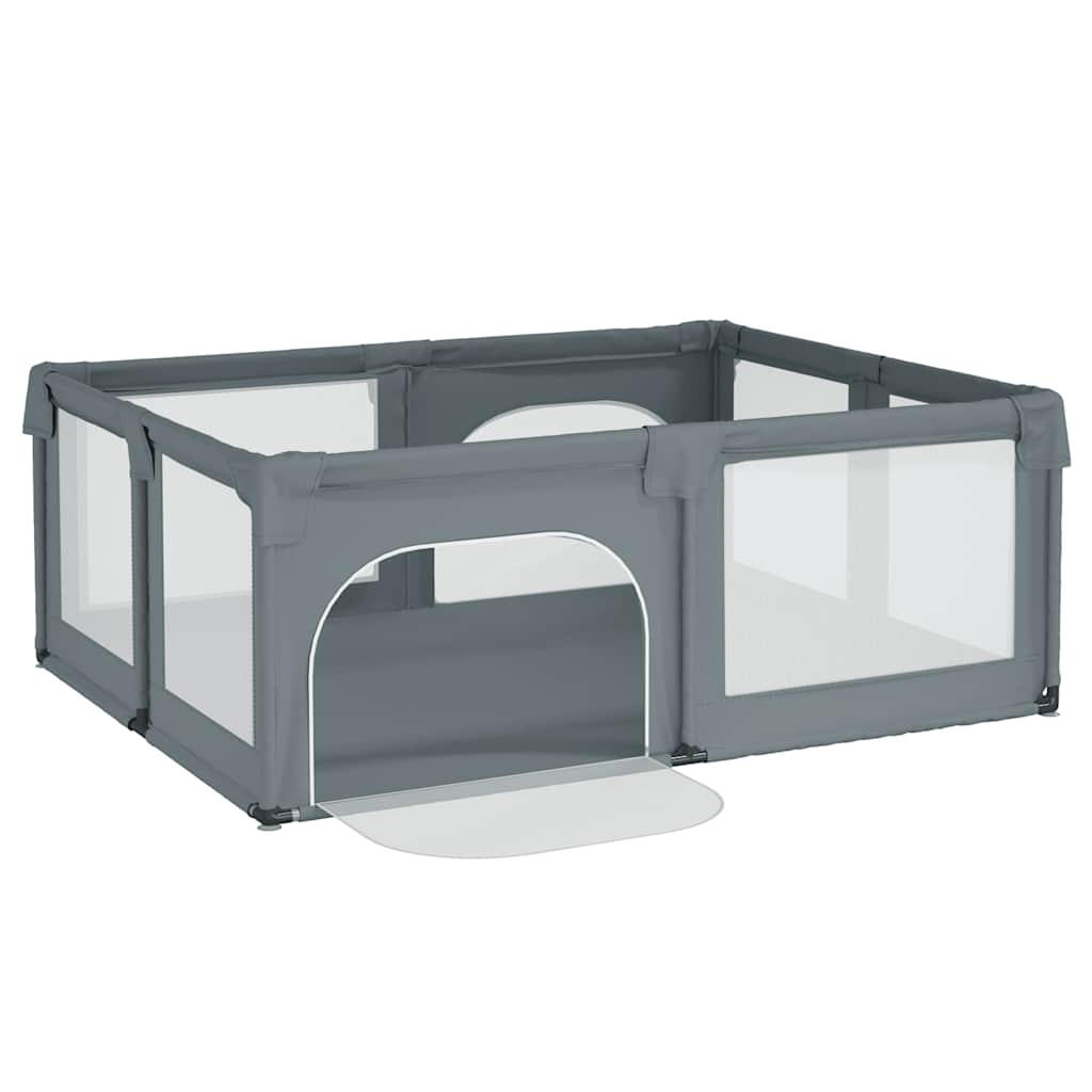 vidaXL Laufstall mit 2 Türen Hellgrau Oxford-Gewebe