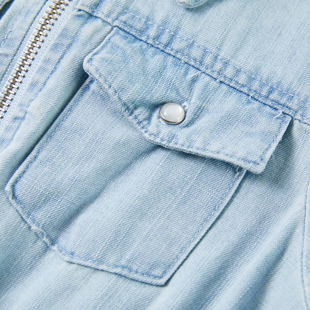 Kinder-Spielanzug Einteiler mit Kurzen Ärmeln Hellblau 92