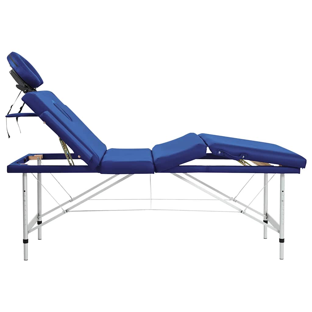 Massagetisch mit Aluminiumrahmen, faltbar 4 Zonen Blau