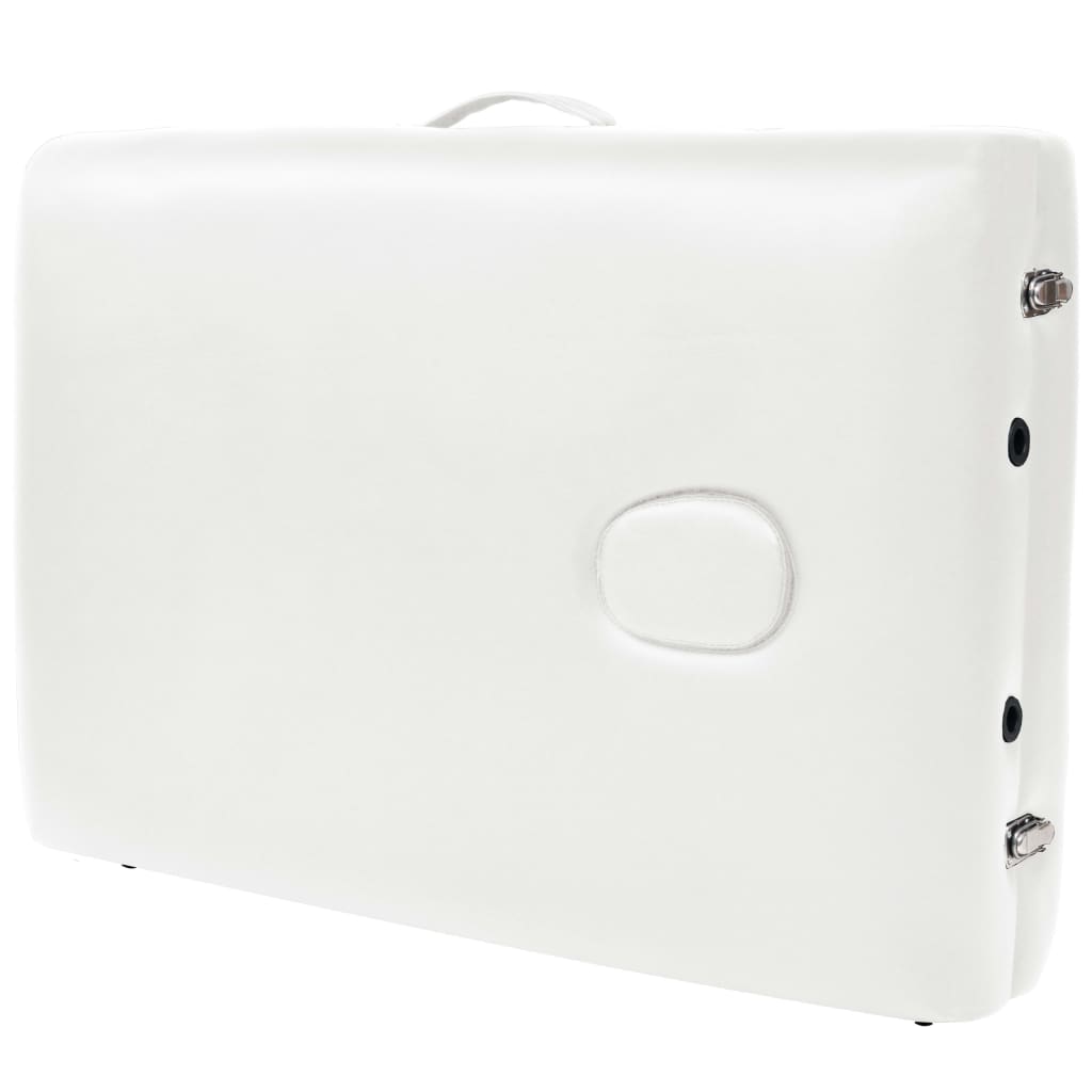 vidaXL Massageliege 2-Zonen Klappbar 10 cm Sitz Weiß
