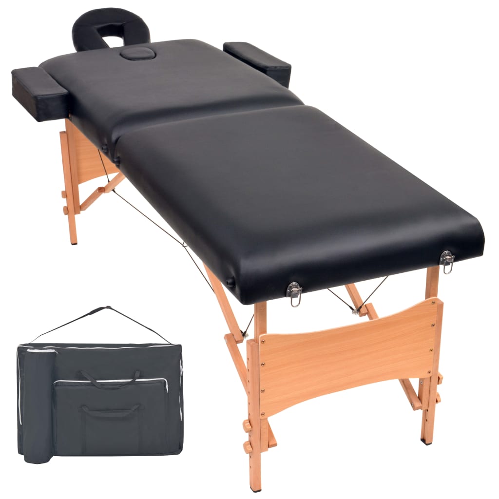 vidaXL Massageliege 2-Zonen Klappbar 10 cm Sitz Weiß