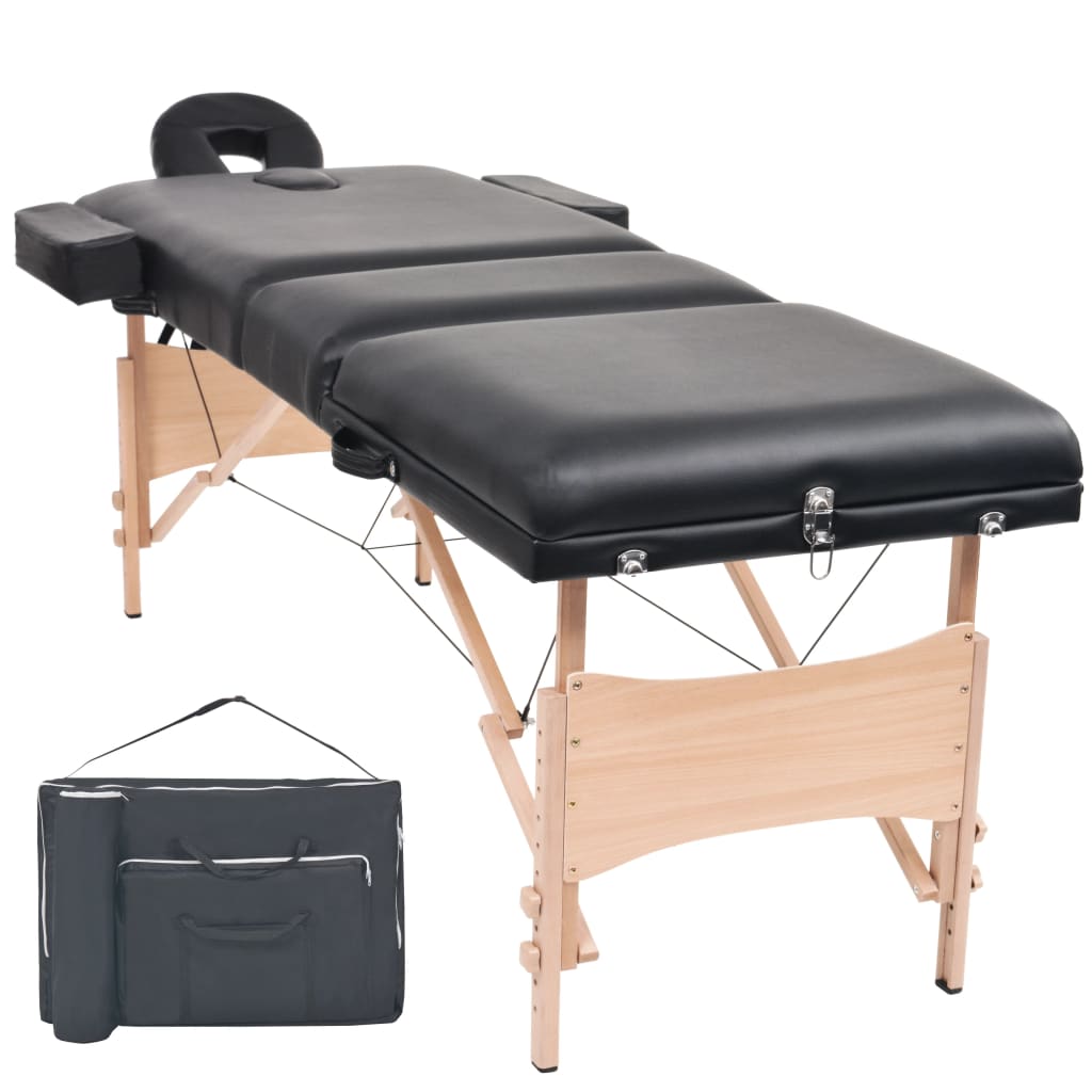 vidaXL Massageliege 3-Zonen Klappbar 10 cm Sitz Weiß