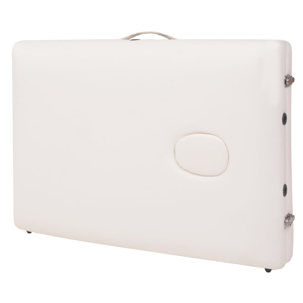 vidaXL Massageliege 3-Zonen mit Hocker Klappbar 10 cm Sitz Weiß