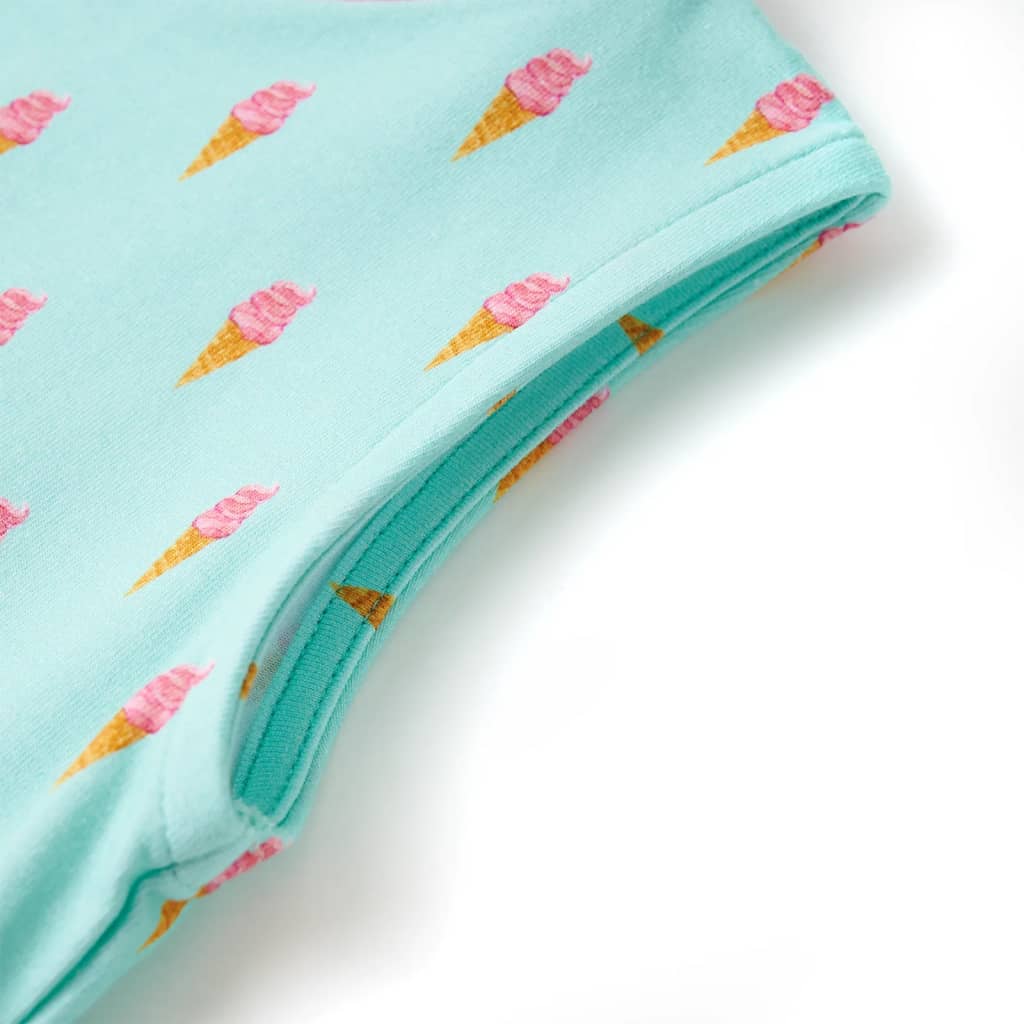 Kinderkleid mit Kordelzug Helles Minzgrün 92