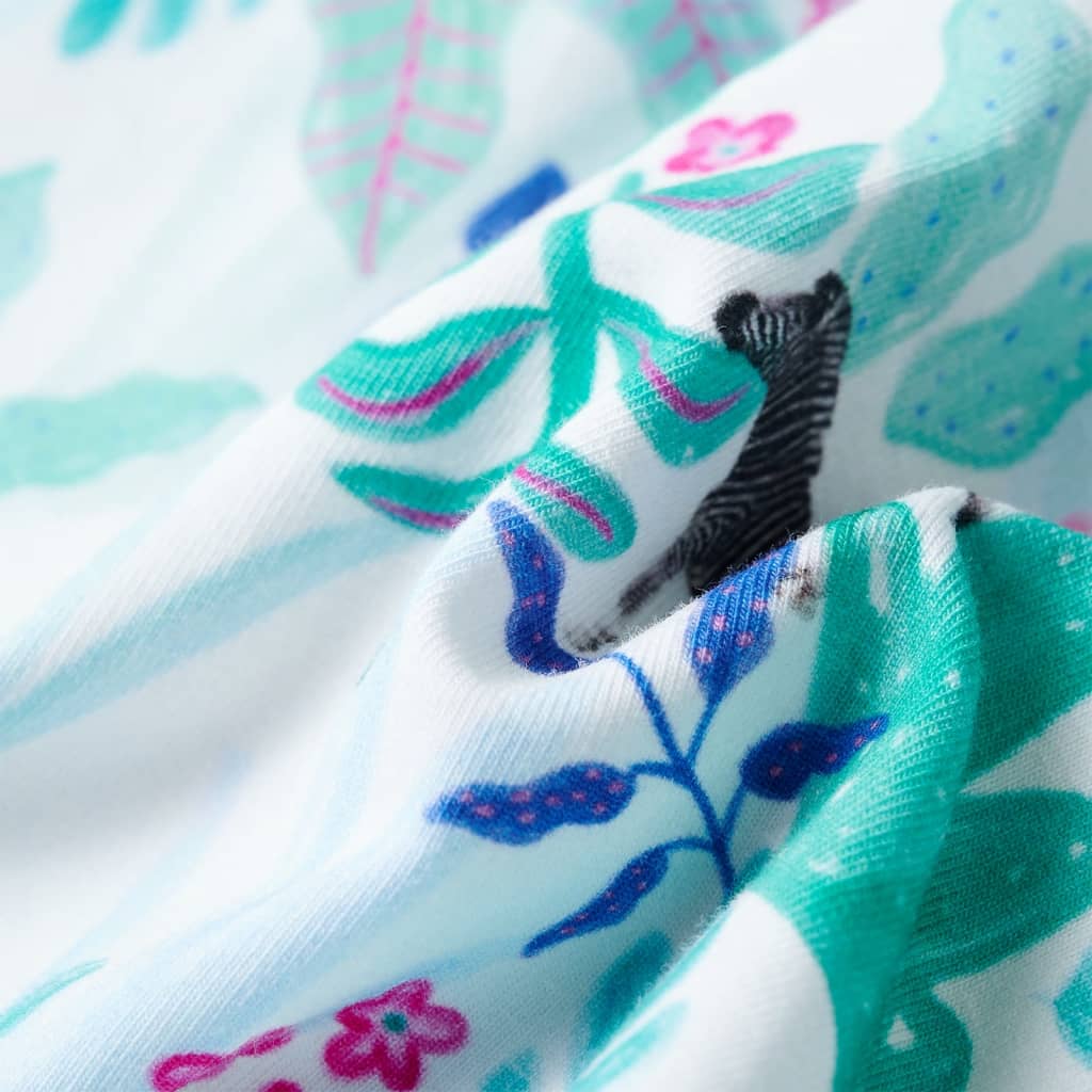 Kinderkleid Ecru und Dunkles Minzgrün 92