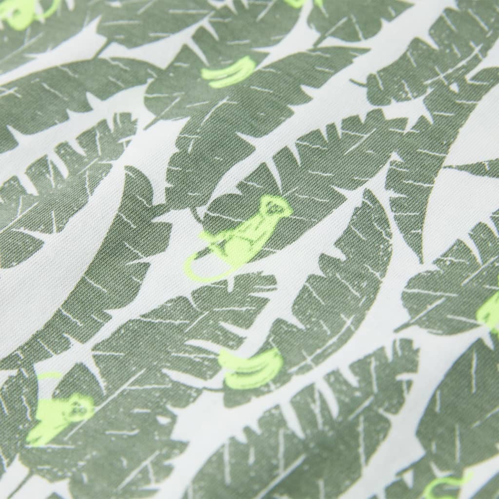 Kinder-T-Shirt Ecru und Dunkles Efeugrün 92