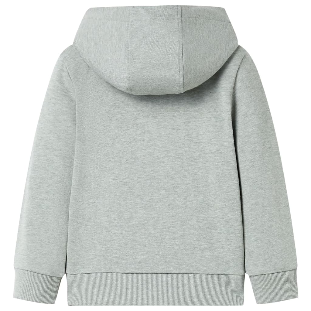 Kinder-Kapuzenpullover mit Reißverschluss Helles Khaki Melange 92