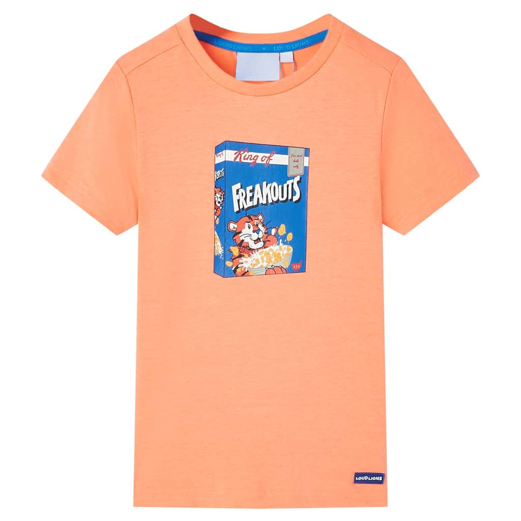 Kinder-Kurzarmshirt Neonorange 92