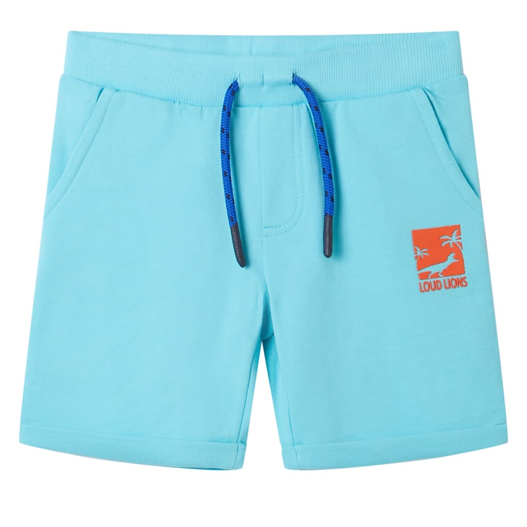 Kindershorts mit Kordelzug Blau Melange 92