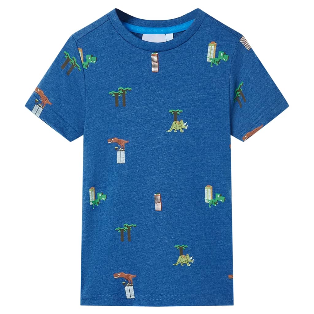 Kinder-T-Shirt Blau Melange 92