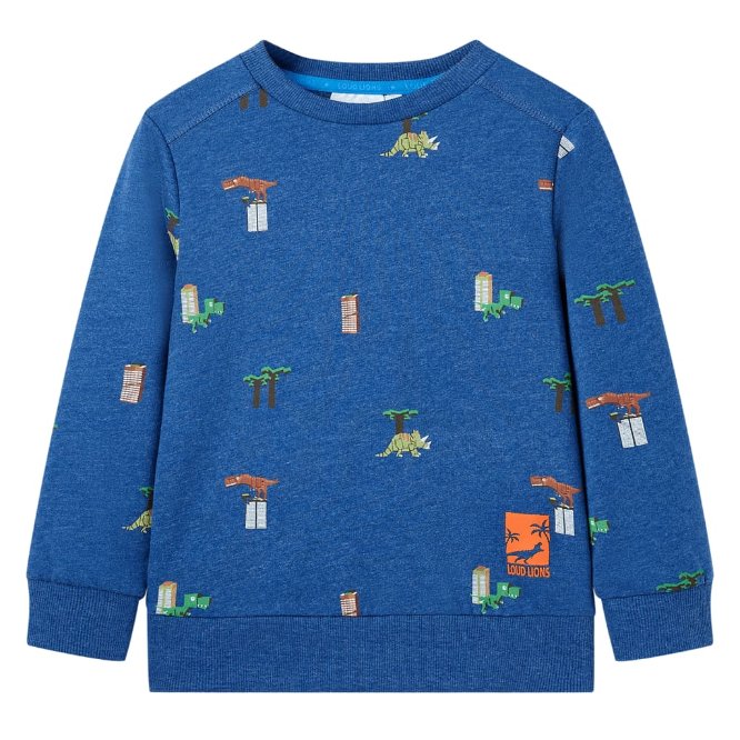 Kinder-Sweatshirt Dunkelblau Melange 92