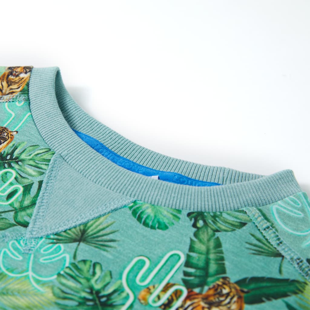 Kinder-Sweatshirt Grün Meliert 92