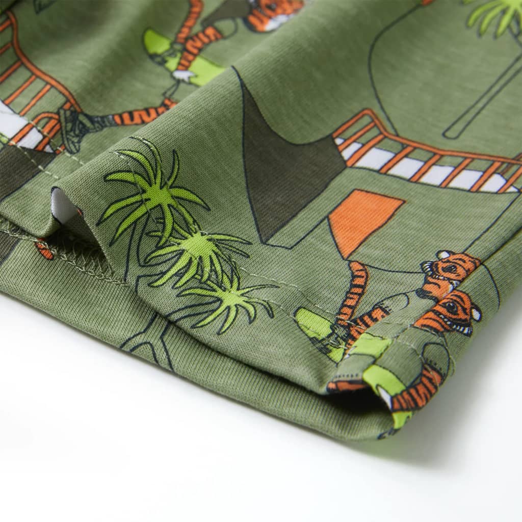 Kinderpyjama mit Kurzen Ärmeln Hellkhaki 92