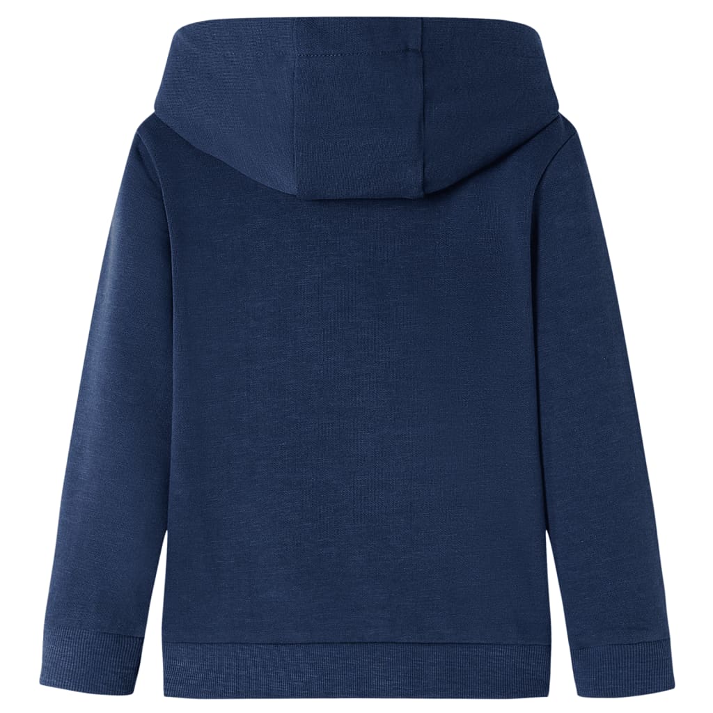 Kinder-Kapuzenpullover Marineblau Melange und Orange 92