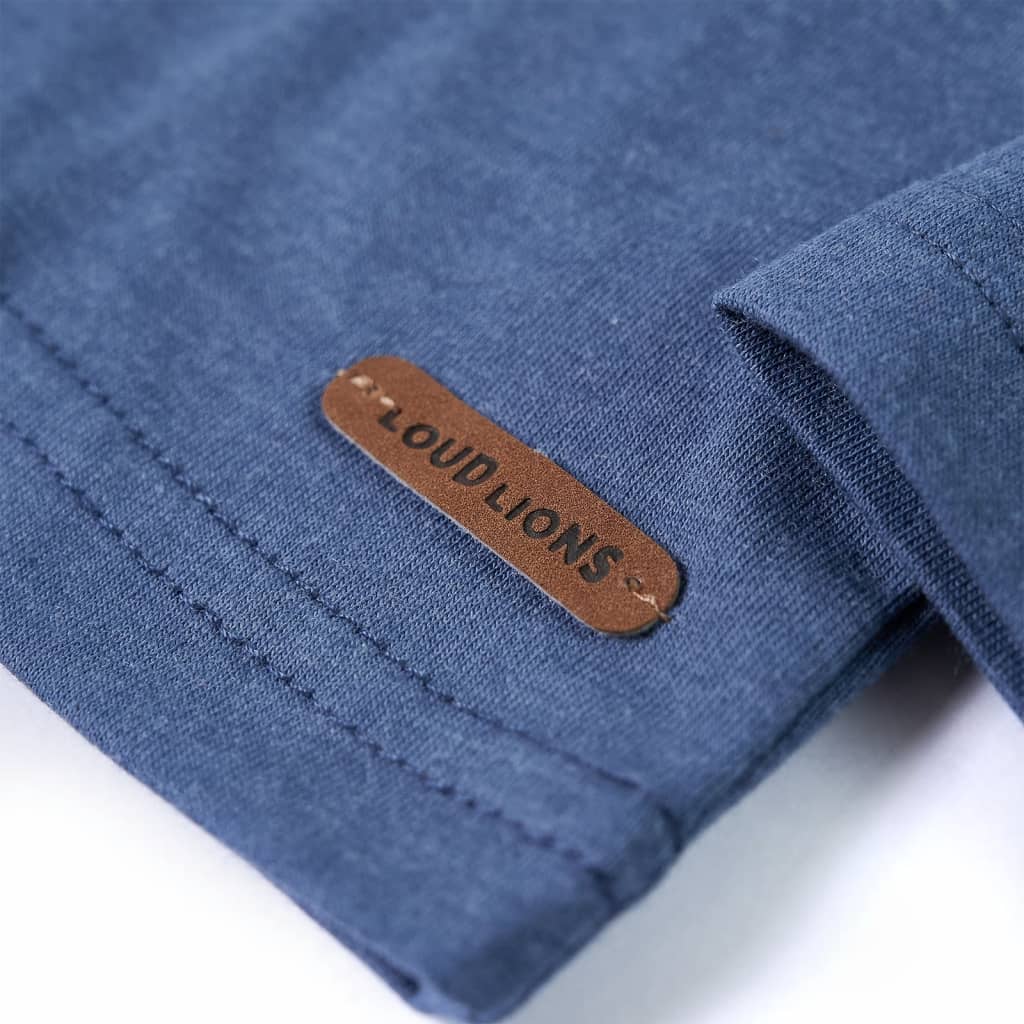 Kinder-Langarmshirt Blau Melange 92