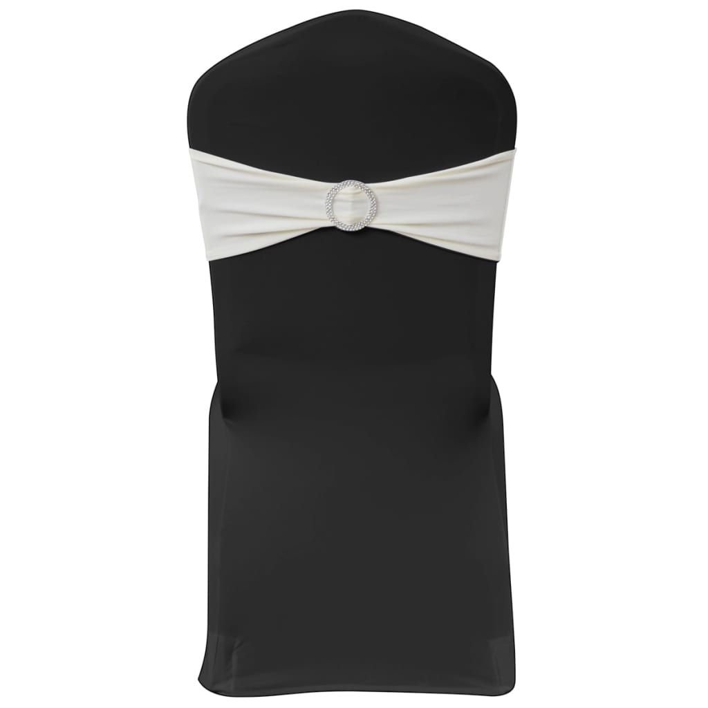 25 x Stuhlschleifen Stretch Schleifenbänder + Diamant Schnalle weiß