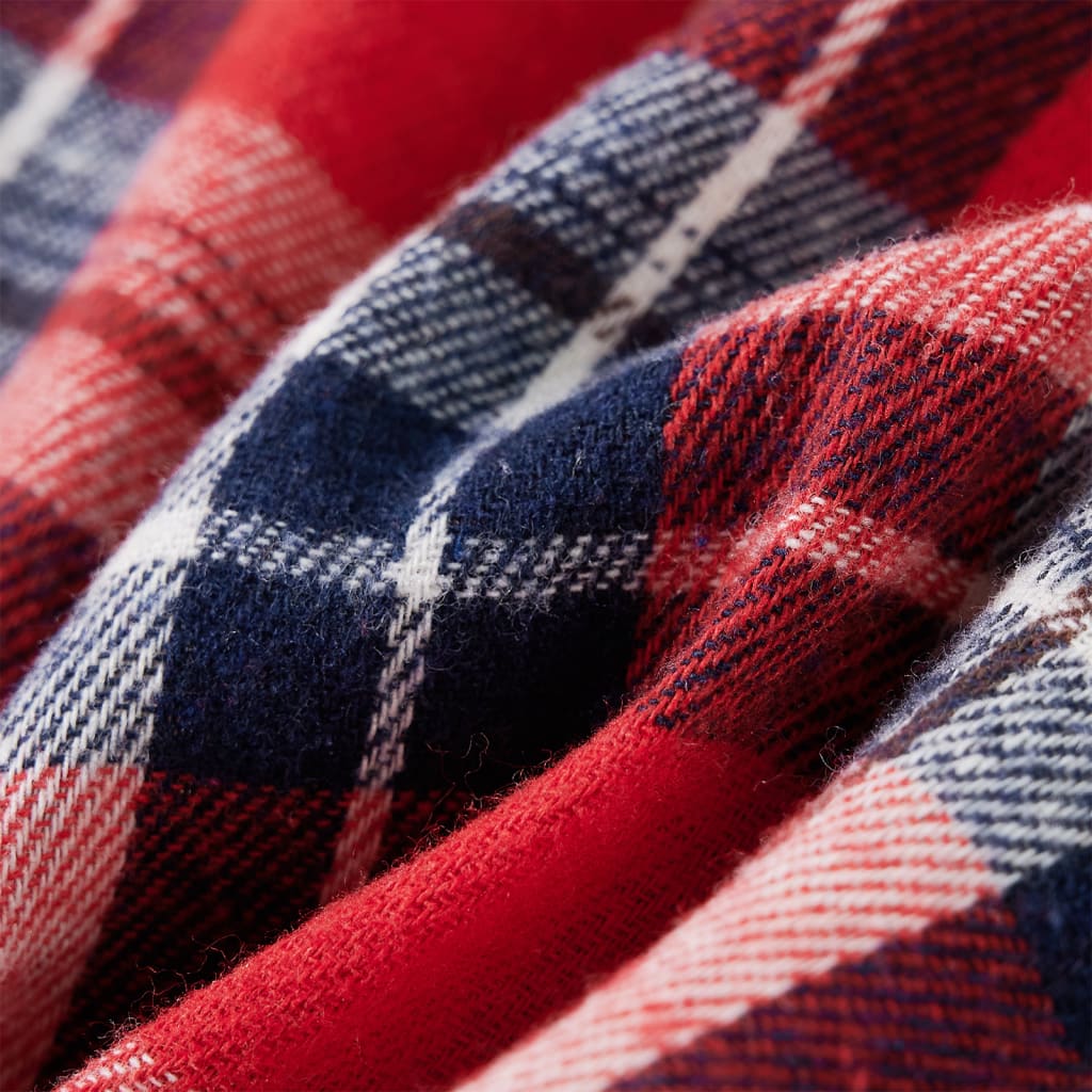 Kinderhemd Karomuster Rot und Marineblau 92