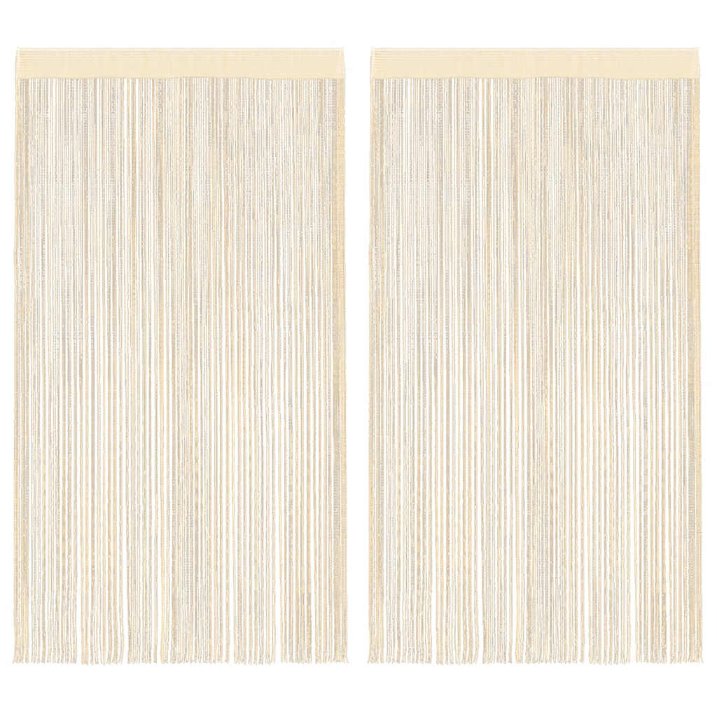 vidaXL Fadenvorhang 2 Stk.100 x 250 cm Weiß