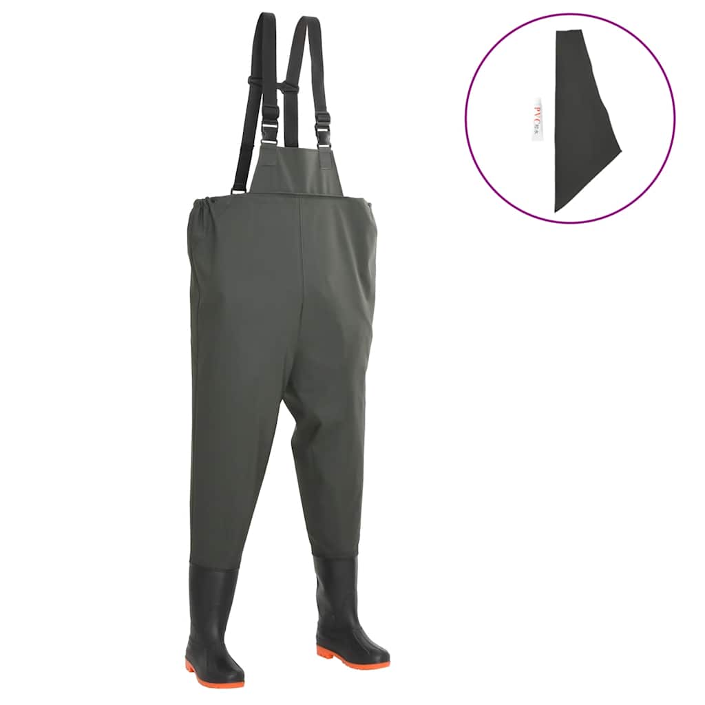 vidaXL Wathose mit Stiefeln Grün Größe 38