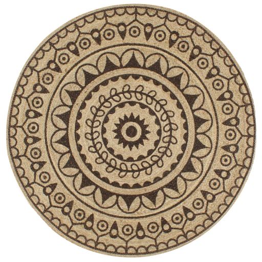 vidaXL Teppich Handgefertigt Jute mit Punktmuster 90 cm