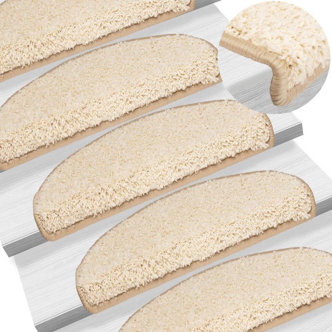 vidaXL Stufenmatten 15 Stk. 56x17x3 cm Grau Halbrund