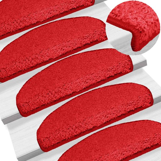 vidaXL Stufenmatten 15 Stk. 56x17x3 cm Grau Halbrund