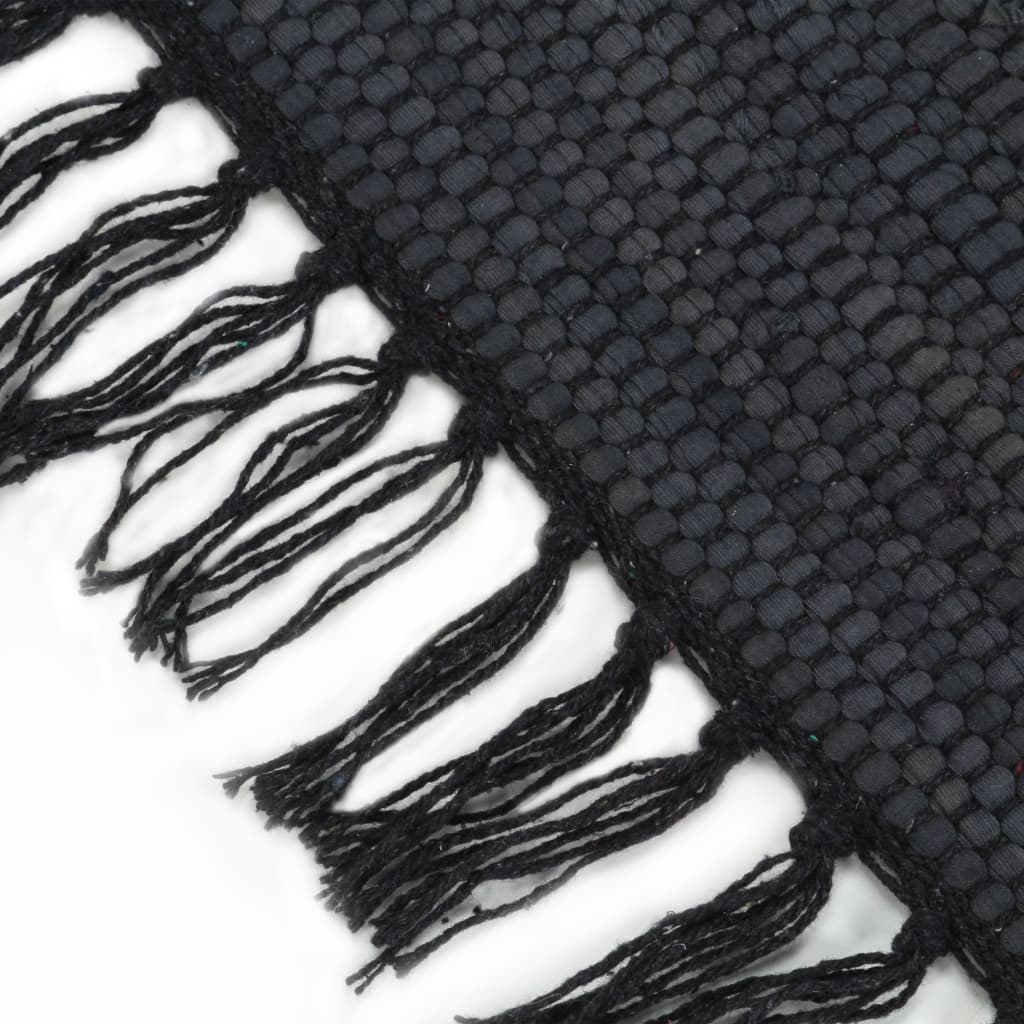 vidaXL Chindi-Teppich Handgewebt Baumwolle 120x170 cm Anthrazit