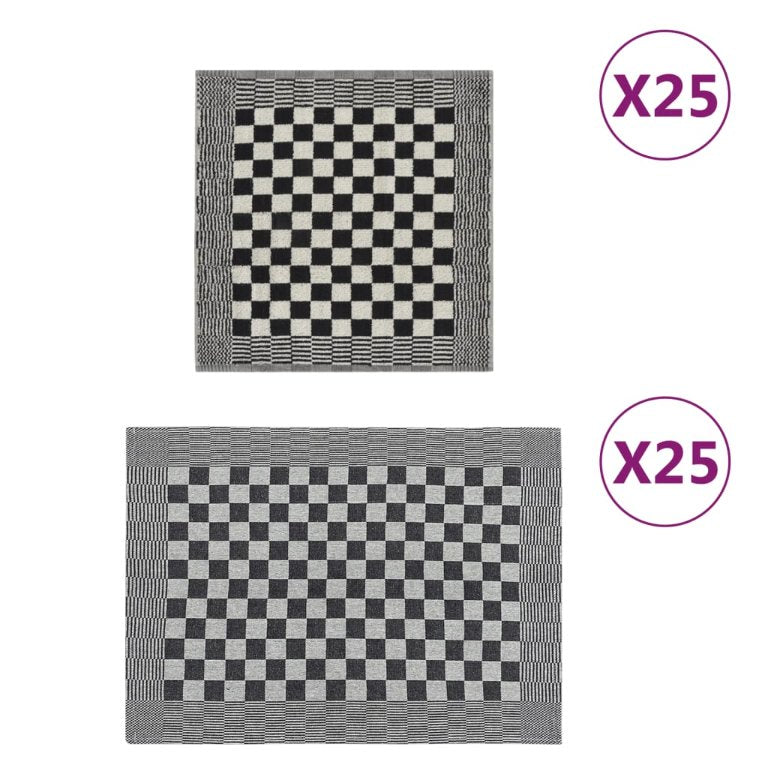 vidaXL 10-tlg. Handtuch-Set Schwarz und Grau Baumwolle