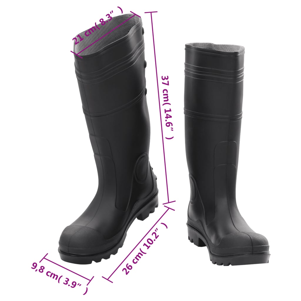 vidaXL Gummistiefel Schwarz Größe 38 PVC