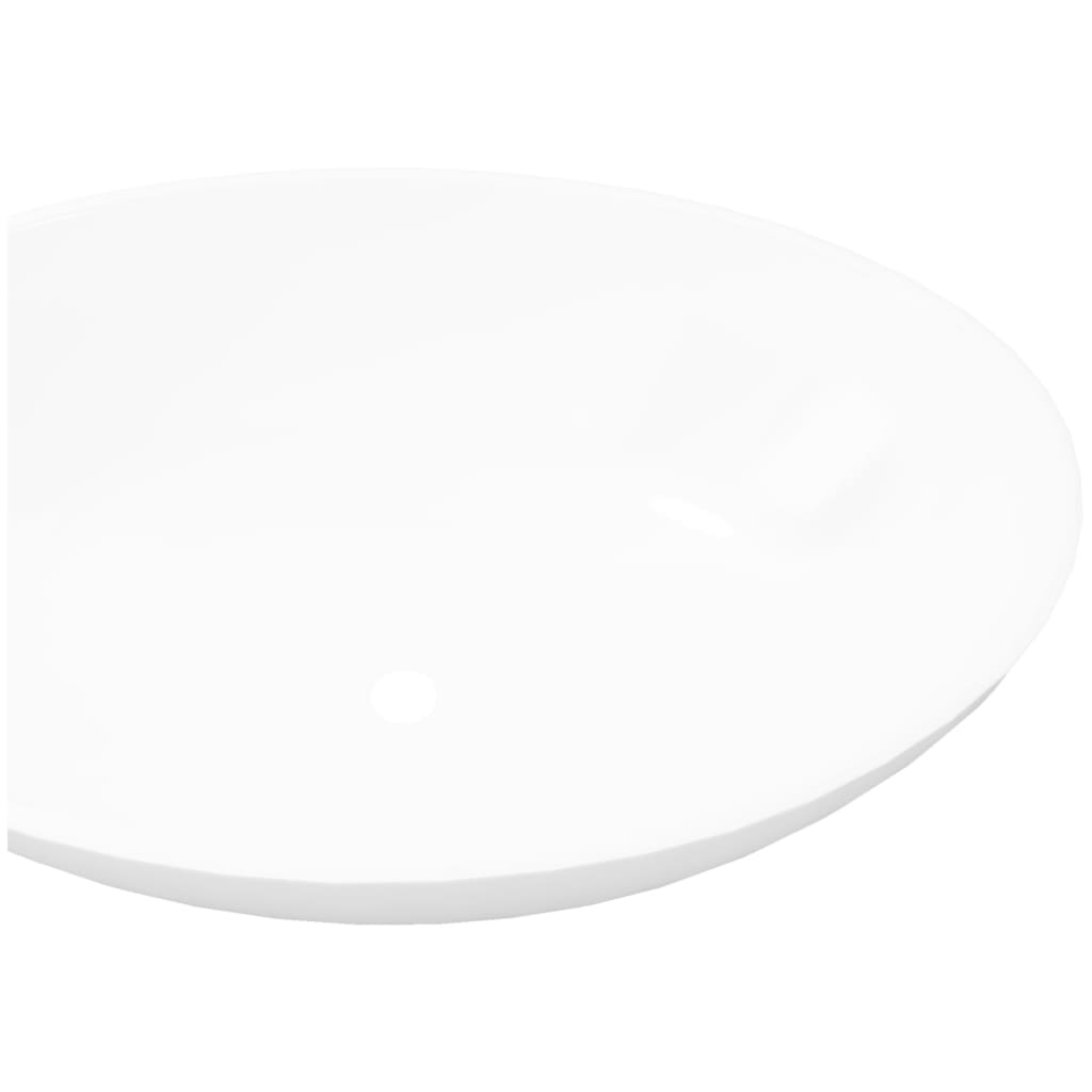 vidaXL Luxus Keramik Waschbecken Oval Weiß 40 x 33 cm